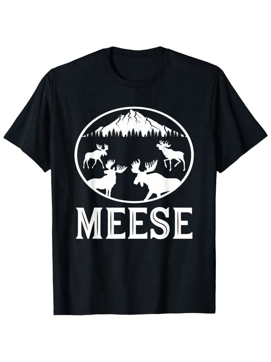 Meese Funny Plural Of Moose English Grammar Joke T Shirt - màu đen - Xem 1