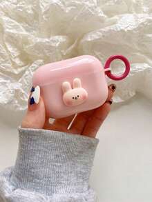 Bunnies Cute Pink Rabbit Earphone Case, Compatible With Airpods Earphone Case, Apple 1/2 Generation Protective Case, Compatible With Airpods Pro Anti-Fall Case With Lanyard Loop - Multicolor - View 8