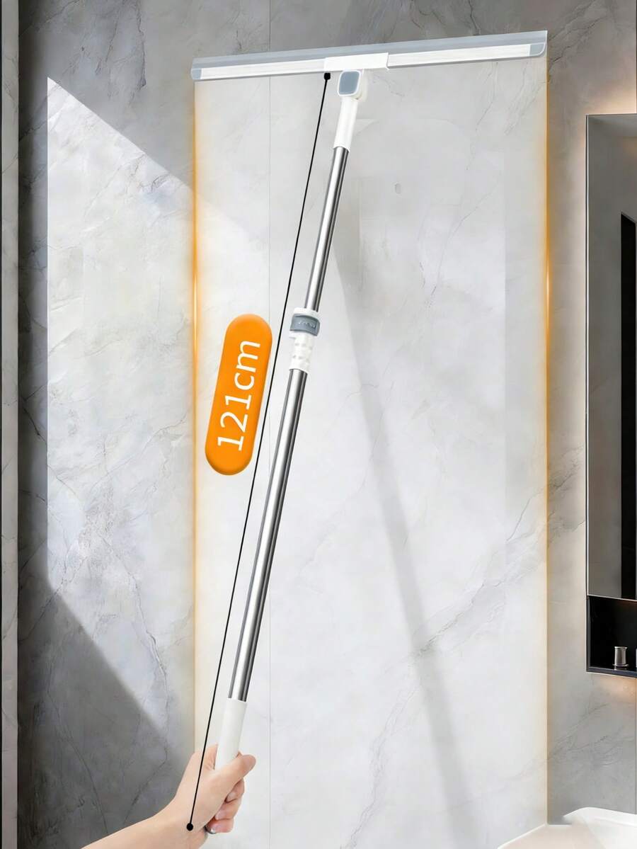 1pc Extendable Bathroom Floor Hair Removal Squeegee, 180° Rotating Broom With Thick Handle Magic Mop - Multicolor - View 1