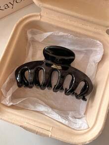 2个/1个女士4.41英寸/11.2厘米黑色轻便塑料发夹，时尚百搭高端优雅简约纯色发爪，适合日常外出、休闲、派对、通勤、海滩、度假、扎马尾辫、盘发、洗脸、化妆等场合，是女性优雅发饰的必备单品。 - 彩色 - 查看 5