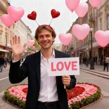 Heart-Shaped Headband, Glitter Headband For Valentine's Day, Party & Concert Headband, Adult Coil Heart-Shaped Headband, Valentine's Day Gift - Multicolor - View 9