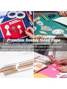 Fita adesiva dupla face transparente (5/10 unidades) - Adesivo forte, ideal para embalagens e decoração de flores, escritório, escola, projetos DIY, artesanato, fotografia, scrapbooking, arte, trabalhos manuais, cartões de felicitações e confecção de presentes. Fita dupla face em diversos tamanhos, adesivo forte, acessórios para decoração de balões DIY, fita para scrapbooking de fotos DIY, molduras e fotos. - Branco - Ver 8