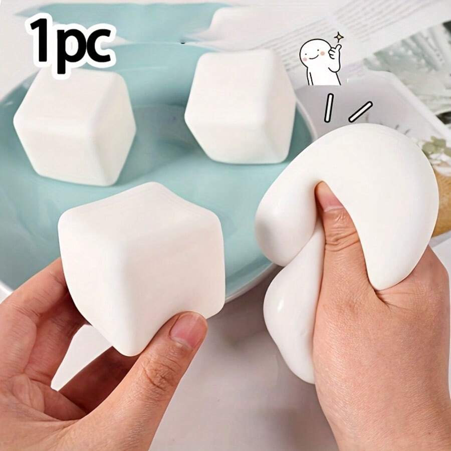 1个慢回弹可塑形软萌豆腐玩具，创意逼真豆腐挤压减压玩具，生日礼物，派对小礼品 - 彩色 - 查看 1