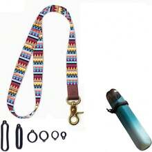 1pc Multicolor Lanyard Anti Loss Protective Strap With 6pcs Silicone Rings For Different Size Vape Device Does Not Contain Electronic Cigarettes - Multicolor - View 1