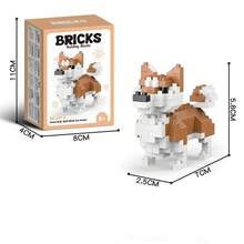 迷你积木动物狗狗套装 - 腊肠犬、贵宾犬、雪纳瑞犬、拉布拉多犬、泰迪熊，DIY组装玩具，积木，桌面装饰，桌面玩具，生日/节日礼物装饰，适用于书桌、卧室、房间，狗狗，积木，礼物，情人节礼物。（款式和配件随机发货。） - 彩色 - 查看 9