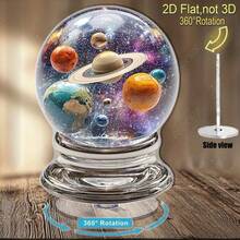 2D Flat Printed Rotating Ball Decor - 360° Rotating Space Ball With Solar System, No Power Needed, Indoor/Outdoor Decor, Suitable For Home, Office, Classroom - Perfect Holiday, Birthday Gift - Modern Astronomy Decor, Solar System Ball, Solar Display Stand, Large Rotating Earth Ball, Rotating World, Large Rotating Earth Ball, Spanish, Apartment Decor, Home Decor - Multicolor - View 2
