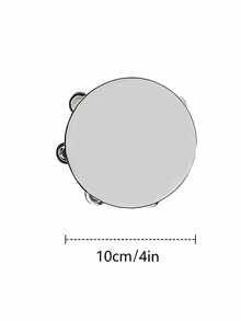 1pc Handheld Wooden Rattle Drum, Rhythmic Percussion Instrument, Single Row Metal Bells, Music Rattle Drum, Suitable For Parties And Karaoke (Drum Sticks Not Included) - Wood Color - View 13