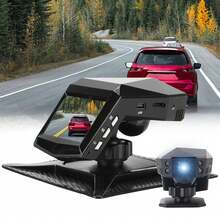 High Definition Driving Recorder, Center Console LCD Car Video Recorder, WDR 170 ° Wide-Angle, Night Vision Function, Parking Monitoring - Black - View 4