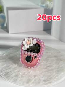Contador de dedos con flor totalmente cubierto de rhinestones de colores personalizados, contador digital portátil, botón manual, contador de mano mini, contador empaquetado en tarjeta y en caja de 12 piezas, tasbih electrónico con opciones de multicolor - Adecuado para contar oraciones, seguimiento de actividades, regalos festivos, etc. - Multicolor - Ver 26