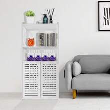 JAOSY Bathroom Storage Cabinet, Freestanding Tall Cabinet With Double Doors, Versatile Shelving Unit For Living Room, Bedroom And Kitchen, Wardrobe. 40 (L) X 25 (W) X 90 (H) Centimeters / 15.75" X 9.84" X 35.4" - 白色 - 查看 6