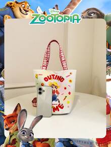 Disney Zootopia Officially Licensed 1 Pc Zootopia Pattern Fashion HandBag Judy Hopps Lunch Tote & Sweet Treat Pouch Casual Multi Functional Shoulder Bag Lightweight Adjustable Shoulder Strap Crossbody Bag For BoysTeens/Students For Daily/Outing/Shopping/Back To School - Multicolor - View 5