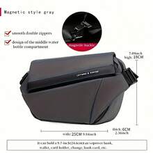 Men's Oblique Shoulder Bag, Functional Cycling Bag, Fashion Messenger Bag, Commuter One Shoulder Bag - Grey - View 10