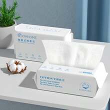 250片/5包一次性加厚珍珠纹理洁面湿巾，每片20*15厘米，拉出式设计，厚实耐用，强吸收性，珍珠质地温和呵护肌肤，卸妆湿巾，适合旅行和居家使用，便携实用 - 白色 - 查看 3