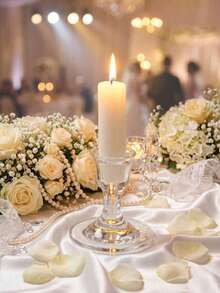 1个/3个/12个装欧式亚克力烛台，餐桌烛杯，婚礼装饰，烛光晚餐，时尚亚克力蜡烛配件，家居装饰，圣诞装饰，房间装饰，圣诞礼物