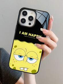 SPONGEBOB 1个亚克力卡通海绵宝宝标语图案全包防震手机壳，兼容 17/16/15/14/13/12/11 Pro Max及其他型号 - 彩色 - 查看 6