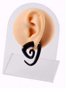 Acrylic Black Ear Spiral Expander Ear Plugs Triangle Spiral Ear Piercing Stretcher Body Jewelry 1.6mm-10mm - Black - View 5