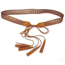 1pc Bohemian Style Hollow Tassel Buckle Design Women's Versatile Fashion Leather Belt, Suitable For Shirts, Dresses, School, Music Festivals, Parties In Summer And Autumn - Multicolor - View 8