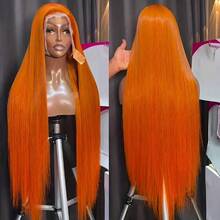 8-34 Inch Wig 13x4 HD Lace Front Wigs 200% Density Brazilian Virgin #350 Ginger WigPre Cut Lace Human Frontal Hair Straight Wig Pre Plucked With Baby Hair Blended Hair For Women Daily Party Christmas Use - S350 - View 6