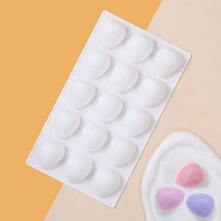 Molde realista de chocolate con forma de fresa, molde para decoración de pasteles y postres para hornear manualidades DIY - Blanco - Ver 1