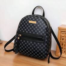 Mini Backpack, Spring/Summer New Versatile PU Printed Small Backpack, Women's Casual Coin Purse Mini Backpack, Fashionable Small Girl Mini Bag - Black - View 1