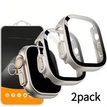 2个装手表保护壳，带屏幕保护膜，适用于 Ultra 3/2/1 49mm，内置钢化玻璃膜，高灵敏度，超清晰，高硬度 - 2個鈦色 - 查看 1