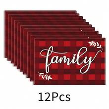 1 pieza Mantel individual con diseño de corazón, mantel de mesa de comedor, decoración navideña, mantel para desayuno, accesorio de cocina, mantel individual fácil de limpiar, adecuado para el hogar, restaurante, decoración de cocina y comedor - Multicolor - Ver 39