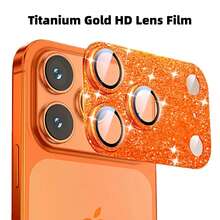 Fashionable Glitter Lens Protector Cover Compatible With Apple Smartphones - Orange - View 2