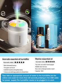 180ml Mini Humidifier & Air Freshener, 2 Modes Super Quiet, Suitable For Car/Home/Office Use, Gift - Cylindrical - View 11