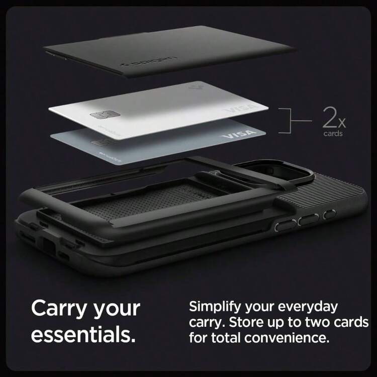 Slim Armor CS Case Compatible con 15 Pro Funda - Black - iPhone 15 Pro + Negro - Añade 4