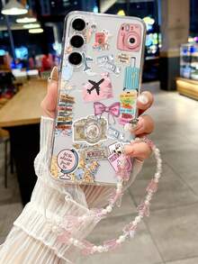 钥匙扣、挂绳地图拼贴彩色穿孔透明装饰手链，简约防震手机壳，兼容 17、16/11/16 Pro/16 Plus，兼容Galaxy S25、S25 Plus、S25 Ultra、A16、A36、11、12 Pro、12、12X、13 Pro，兼容Redmi 10、9、Note 9、12C、Note 11 Pro、Note 8 Pro、9C、9A，国际版，非国内版 - 彩色 - 查看 3