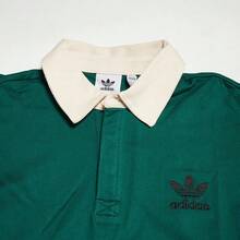 Adidas Spring/Autumn Men's Pullover Knit Sport Sweatshirt With Turn-Down Collar IU0210 - Green - View 2