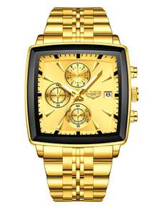 LIGE Men's Fashionable Casual Business Watch Waterproof Luminous Quartz Watch Classic Round Dial Clock Watch Date Design Men - Gold - View 14