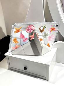 Starfish & Sea Turtles & Hibiscus Pattern Tablet Case Compatible With IPad Air 11-Inch M3 2025 / M2 2024, IPad Air 5th Generation 2022 , IPad (A16) 11 Inch 11th Generation 2025,Compatible With Samsung Galaxy Tab,Kindle Paperwhite 12th Gen 2024, Clear Back ,Fashion Pattern Protective Case,Autlueomatic Sleep And Wake-Up Function, Airbag Protection, Suitable For Gifts And Office Use