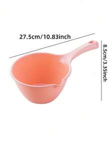 1pc Thick Plastic Long Handle Water Ladle, Kitchen Bathing Fruit Vegetable Cleaning Scoop - Multicolor - View 3
