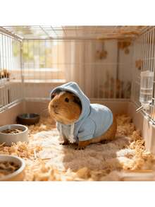 1pc Lightweight Breathable Soft Guinea Pig Solid Color Hoodie, Suitable For 17cm/6.7in Small Pets, Windproof Warm Anti-Shedding Pet Hoodie, Suitable For All Seasons - Multicolor - View 6