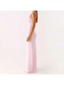 Women's Twisted Straps Bodycon Long Maxi Dress Summer Sleeveless Spaghetti Straps Slim Fit Deep V-Neck Backless Cami Dress Party Clubwear Holiday Beachwear Solid Color Tank Dress Sundress - 淺粉色 - 查看 9