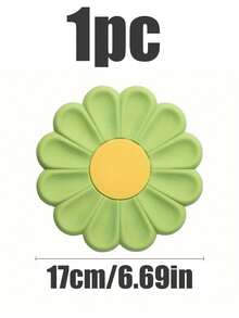 1pc Silicone Daisy Shaped Trivet Mat, Heat Resistant Pad For Hot Pots And Pans, 6.7 Inch Diameter, Washable - Multicolor - View 13