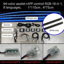 FILIPLI Kit de iluminação ambiente interna para carro 18 em 1, fitas de luz neon RGB, luzes decorativas coloridas, controlado por aplicativo. - HC - Ver 6
