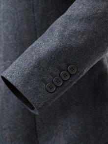 Men's Striped Business Suit With A Notch Lapel And Double Button Closure, Slim Fit Design, Suitable For Office Meetings, Daily Commuting, And A Must-Have For Enhancing Exquisite Business Casual Wear - Grey - View 4