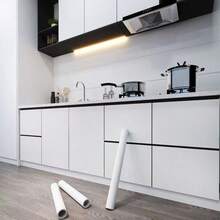 1 rollo de papel tapiz autoadhesivo de PVC mate blanco - Adecuado para la decoración de la sala de estar, la cocina, el dormitorio, la renovación y protección de gabinetes y muebles - Blanco - Ver 1