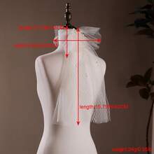 1pc Handmade Beaded Faux Pearl Large Grid Tulle Veil, Minimalist Bridal Veil For Wedding, Engagement, Valentine's Day - White - View 8