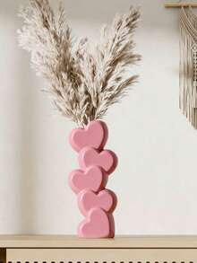 白色心形花瓶（1个） - 现代波西米亚风格，层叠心形设计，高品质陶瓷，适用于情人节、婚礼、办公室、卧室、壁炉架和桌面装饰 - 无需电池，婚礼装饰，表面光滑，情人节礼物，家居装饰 - 彩色 - 查看 4