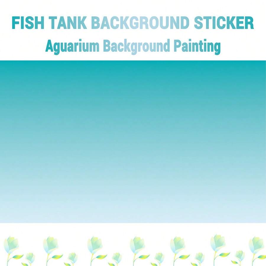 蓝白渐变鱼缸背景画，水族箱背景贴纸，高清画质，PVC材质，易于更换且不留残胶，提供多种标准尺寸，适用于不同鱼缸和水族箱，装饰背景美化您的鱼缸环境，是水族爱好者的理想之选，也是鱼缸配件。