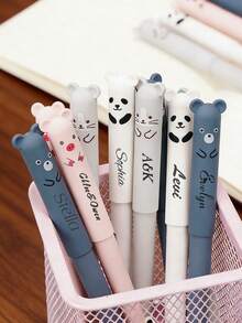 1/5/10 Pieces Of Customizable Bear Writing Pens, Heat-Sensitive Erasable Pens, Back-To-School Writing Supplies, Personalized Business Pens, Ballpoint Pens - Multicolor - View 8