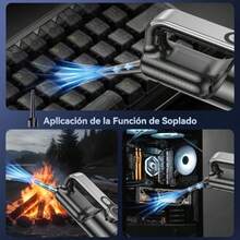 CYAspiradora de Mano 24000PA 2 en 1 Aspiradora para Auto Inalambrica y Portatil con USB Carga Rapida Luz LED y Pantalla Digital para Hogar Carro Oficina Sofas Pelos Mascotas - como en la foto - Ver 5