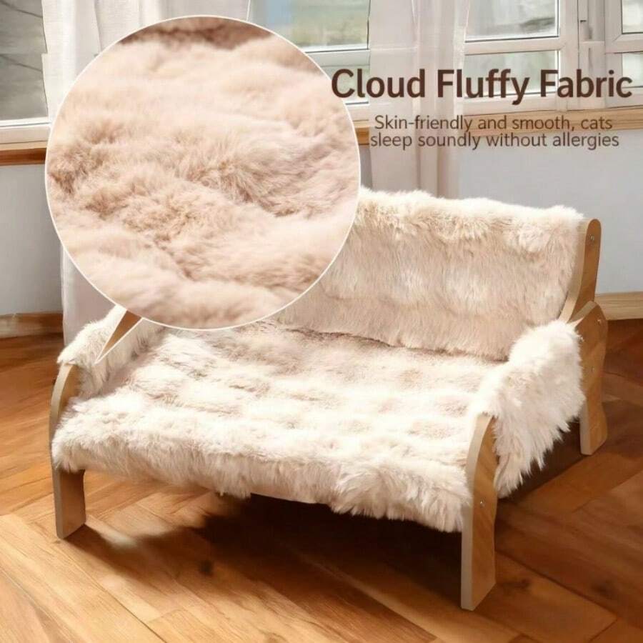 Elevated Pet Cat Sofa Pet Bed Cat Litter Dog Litter All Year Round Removable And Washable Cat Bed - màu nâu - Xem 1