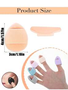20/12/6/2pcs Mixed Color Miyou Finger Powder Puff, Dry And Wet Dual-Purpose Facial Concealer Makeup Sponge, Finger Cushion Makeup Powder Puff, Suitable For Facial Concealer, Beauty Tools, Makeup Products - Multicolor - View 7