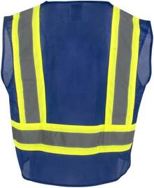 Radians SV22-1 Economy Type O Class 1 Safety Vest Size 2X-Large, Pink Mesh With Contrasting Tape - 1 Each - Blue - View 8