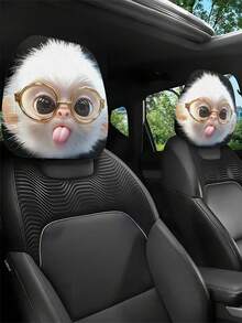 2 piezas de lindos monos con gafas, fundas para reposacabezas de coche. Decoración para el coche. Suave y cómoda. Sin relleno de material. Adecuada para viajes de larga distancia y desplazamientos diarios. Para amigos y seres queridos. - 2 piezas - Ver 9