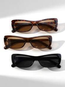 1副女士猫眼PC复古简约街头风时尚眼镜 - 彩色 - 查看 4